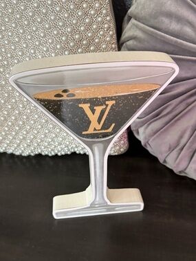 WOOD DECOR LV-Inspired Black & Gold Martini Decorative Accent